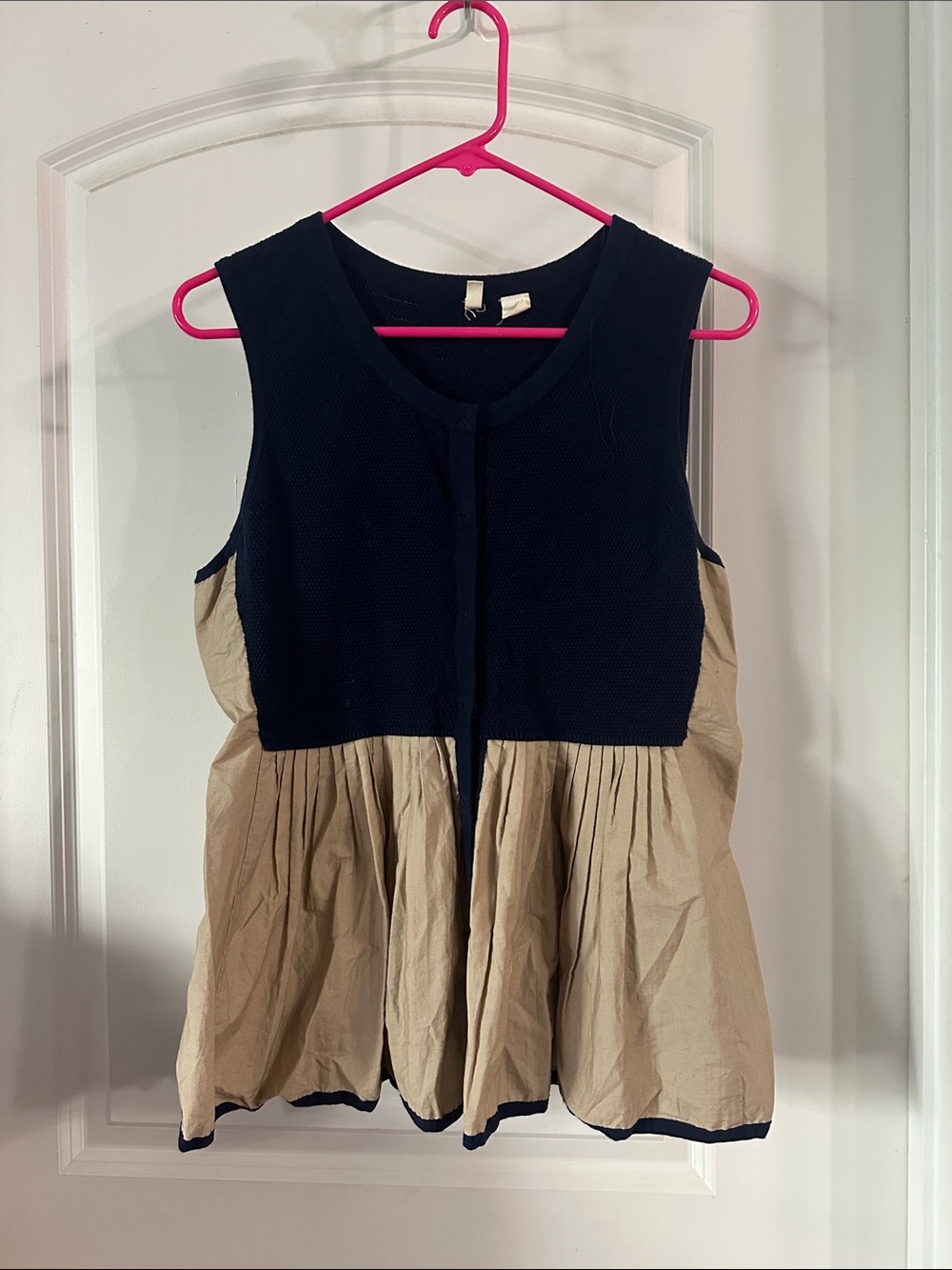 Anthropologie x Moth Two-Tone Sleeveless Peplum Top Size M